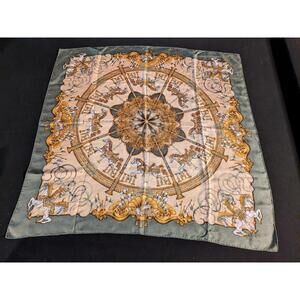 Hermes Silk Scarf Carre 90 Luna Park Merry Go Round Green